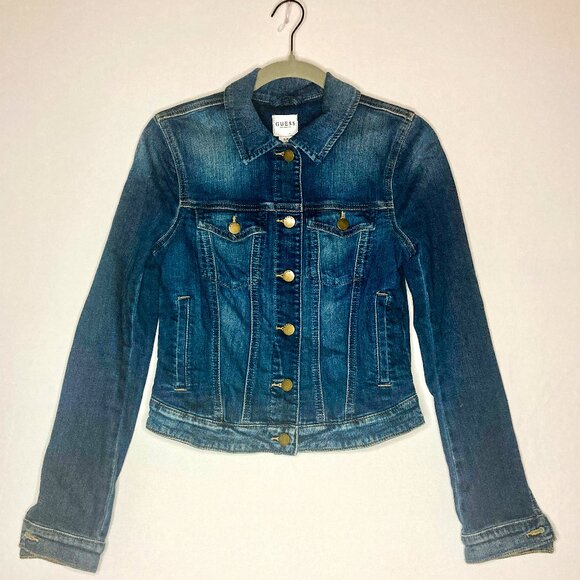 Vintage Y2K Guess Jean Jacket Like New Condition Size Small Blue Jean Classic - Picture 1 of 16
